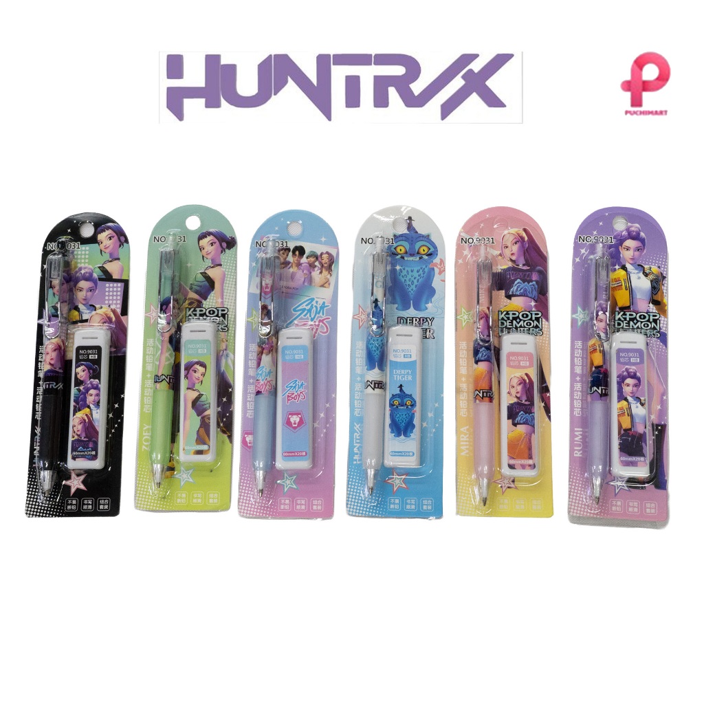 1PC K-Pop Demon Hunters 0.5 มม.ดินสอเติมตะกั่ว (K-Pop ปากกาหญิงปริศนาปริศนาเพลง)