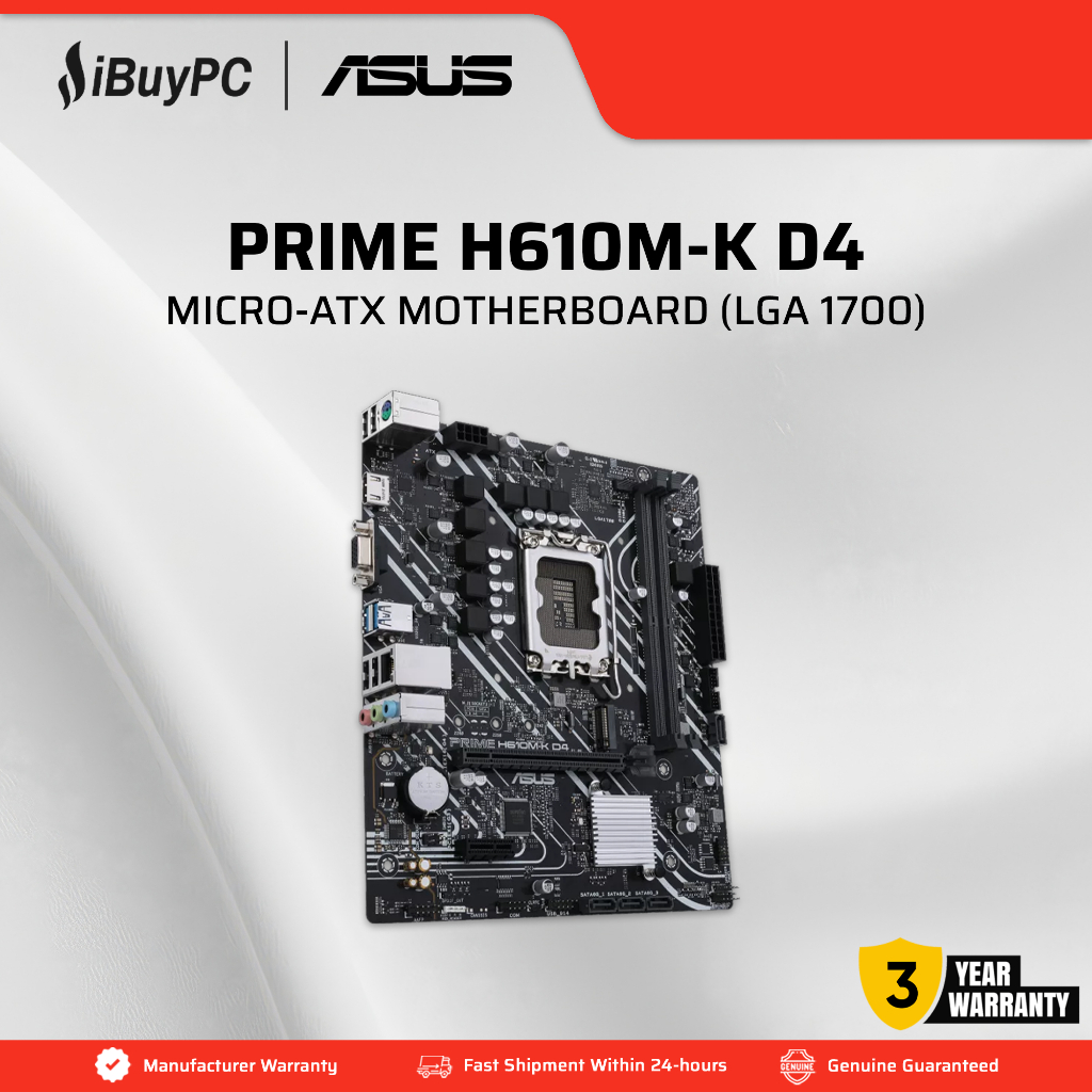 ASUS Prime H610M-K D4 CSM mATX เมนบอร์ด LGA1700