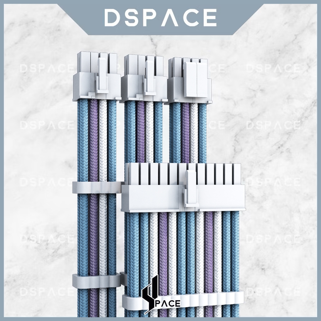 DSPACE MESH-X PSU16AWGลาเวนเดอร์ Blue Premium Sleeve Braided Extension Custom Sleeved Cable พร้อมหวี