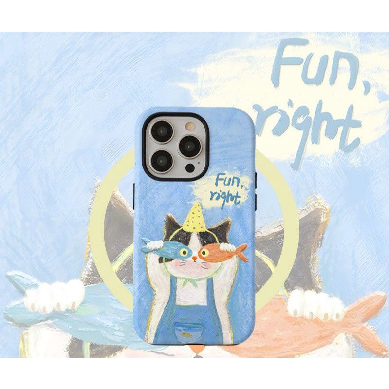 Blue Daydream Magnet Case With Grip Stand Case For IP11 Series ถึง IP17 Pro Max