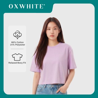 Oxwhite Women Basic Boxy Crop Tee