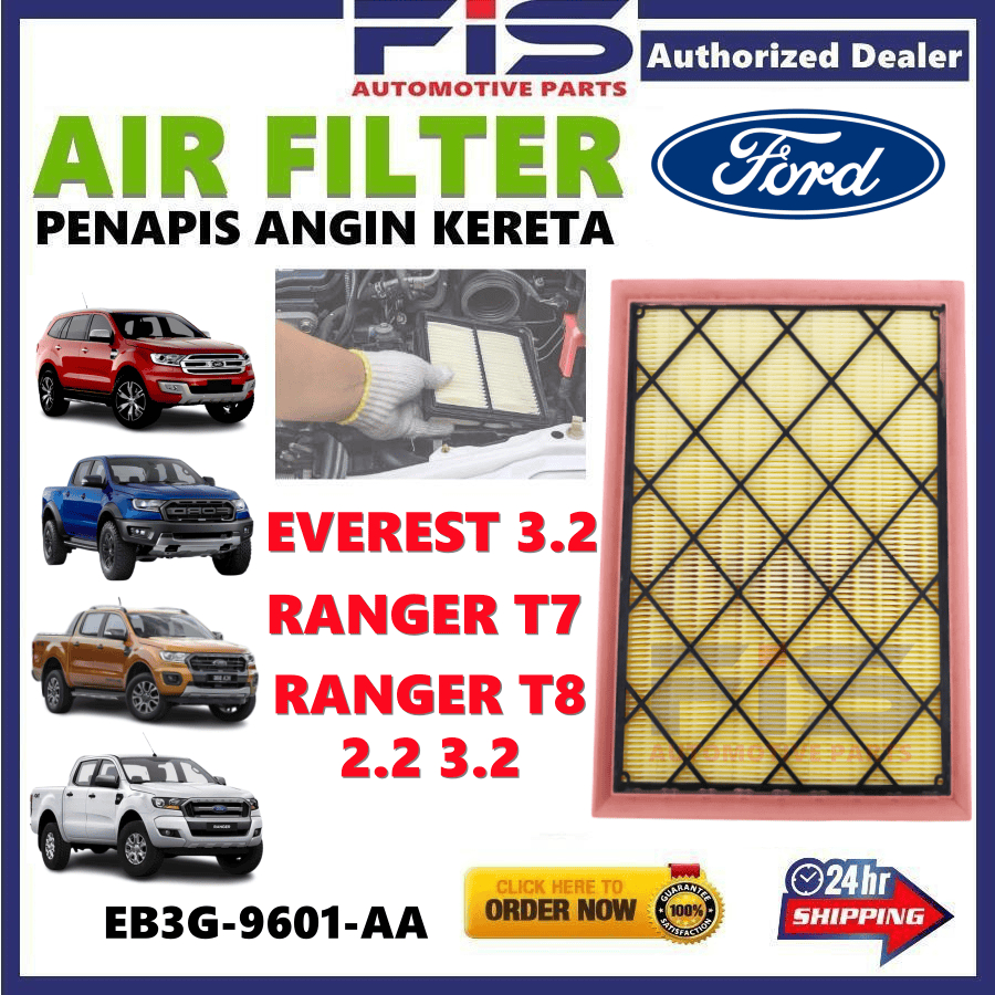 FIS กรองอากาศ Ford Ranger T7 T8 Everest 3.2 EB3G-961-AA Penapis Angin Udara Kereta