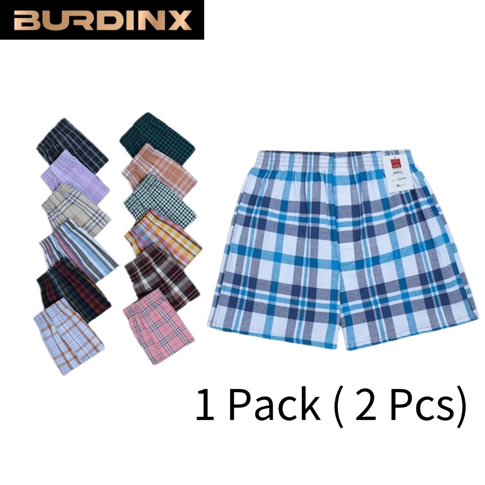 UOKIN กางเกงบ็อกเซอร์ผู้ชายผ้าฝ้าย 2 ชิ้น/แพ็คนุ่มระบายอากาศ