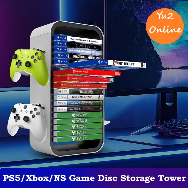 PS5/PS4/XBOX/NS/NS2 Game Disc Storage Stand Tower Rack