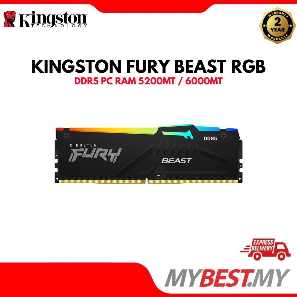 KINGSTON FURY BEAST RGB DDR5 PC RAM 5200MT / 6000MT