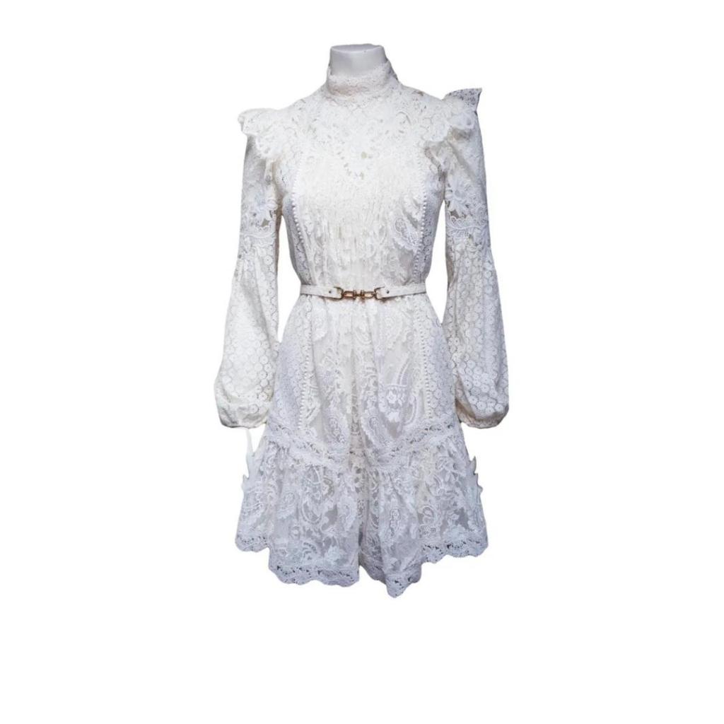 [PRELOVED] CONCERT LACE MINI DRESS CREAM SIZE 2 ไม่มีเข็มขัด