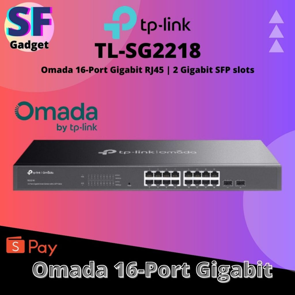 TP-Link Omada SG2218 16-Port Gigabit Smart Switch พร้อมช่องเสียบ SFP 2 ช่อง