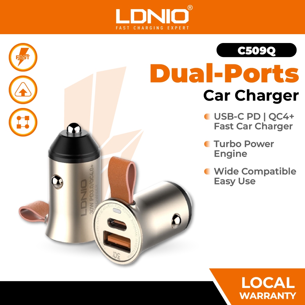 LDNIO C509Q USB-C PD+QC3.0 ที่ชาร์จแบตในรถ
