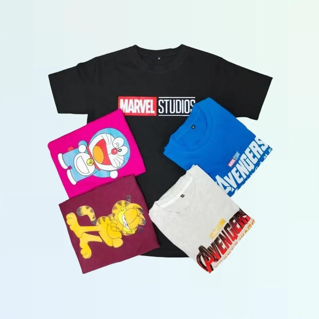 เสื้อยืด COMBO 5 ชิ้น DEWASA KAIN COTTON SIZE S-XXL