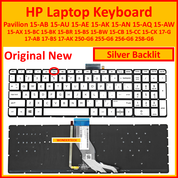 HP Pavilion 15-AB คีย์บอร์ด 15-AU AE AK AN AQ AW AX BC BK BR BS BW CB CC CK 17-G 17-AB AK BS 250-G6 