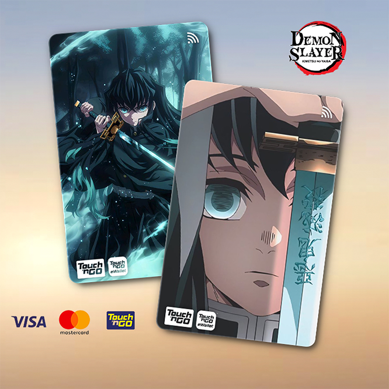 MUICHIRO TOKITO DEMON SLAYER TNG - TOUCH N GO STICKER CARD / ฝาครอบสติ๊กเกอร์ ATM, การ์ด TNG, การ์ด 