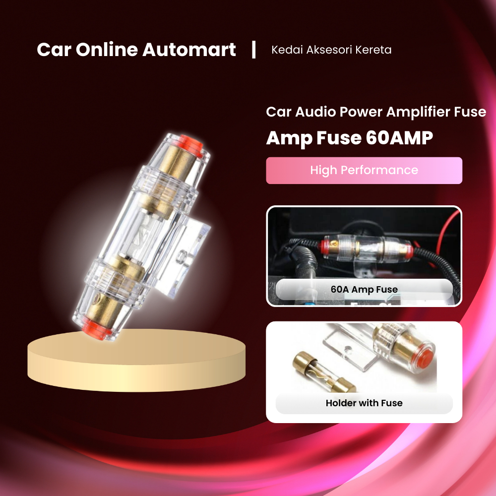 คุณภาพสูงเครื่องเสียงรถยนต์ Power Amp 60AMP ฟิวส์เครื่องขยายเสียง Fius (1PC) ฟิวส์ Amp Kereta