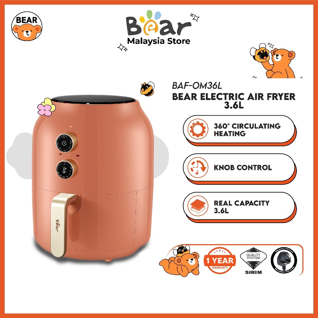 [ราคาสุดพิเศษ] Bear Air Fryer หม้อทอดไฟฟ้า เตาอบ เครื่องทอดไม่ติด เครื่องใช้ในครัวเรือน เครื่องใช้ใน