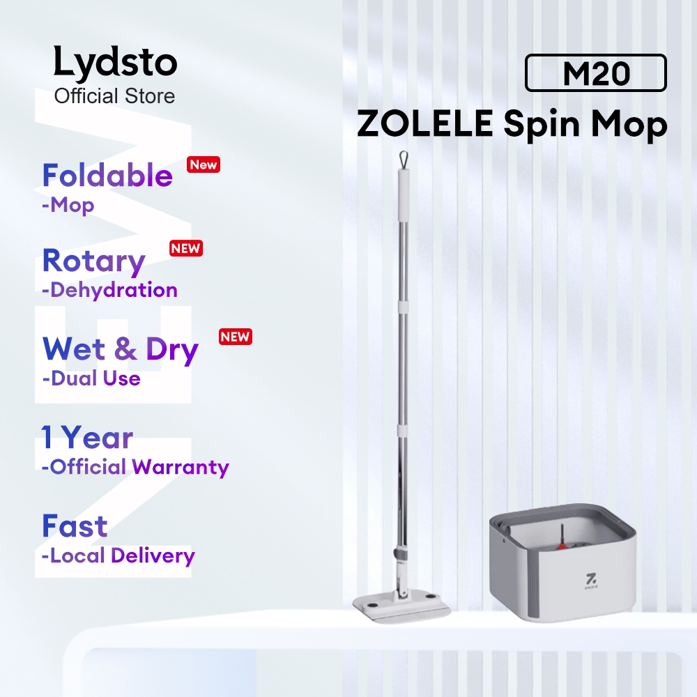 Zolele M20 Spin Mop ชุดถัง Magic หมุน Mop ไม่มีมือซักผ้า Lazy Mops Self-Cleaning Nano ผ้าไมโครไฟเบอร