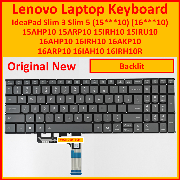 Lenovo IdeaPad Slim 3 Slim 5 15AHP10 15ARP10 15IRH10 15IRU10 คีย์บอร์ด 16AHP10 16IRH10 16AKP10 16ARP