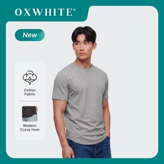 Oxwhite Men Crew Curve Hem Tee