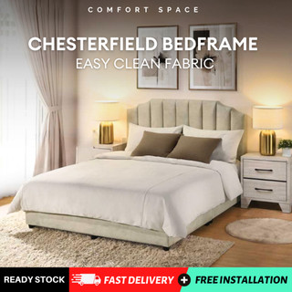 🔥 Free Install🔥 Comfort Space - Mysa Chesterfield Bedframe | Headboard | Katil | Beige  床架 ~ 151-13