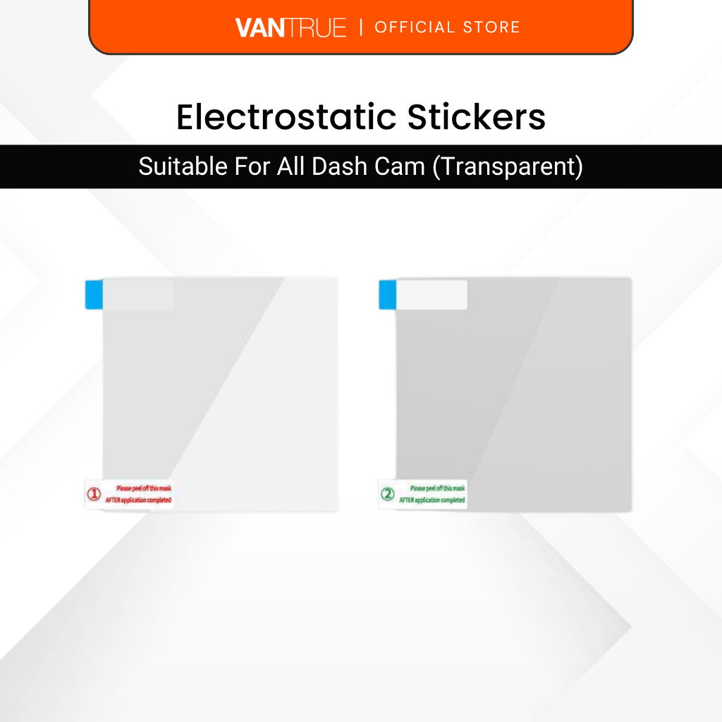 สติ๊กเกอร์ไฟฟ้าสถิต VANTRUE (โปร่งใส)