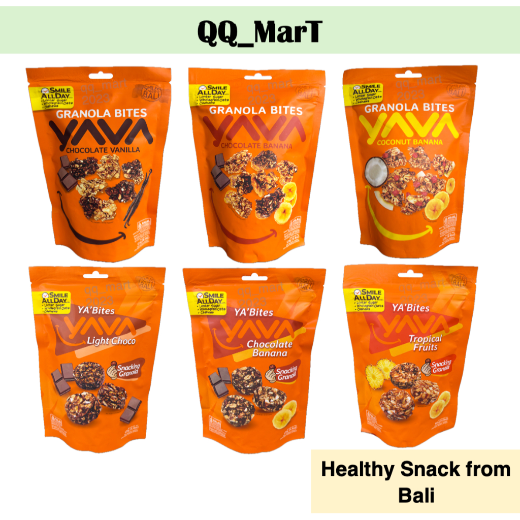 Yava Granola Bites & YA Bites with Cashew 125g | เม็ดมะม่วงหิมพานต์ตะวันออกบาหลี | ฮาลาล | ขนมเพื่อสุขภาพกรุบกรอบธรรมชาติ