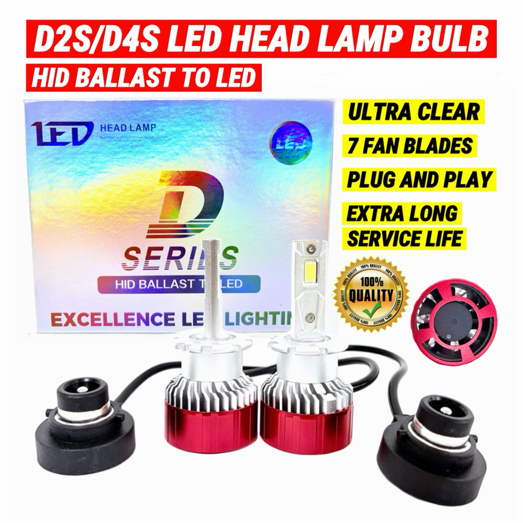 HID BALLAST TO LED BULB D2S / D4S / D1S / D3S / D8S ULTRA CLEAR BLADES PLUG AND PLAY ยาวพิเศษ ESTIMA