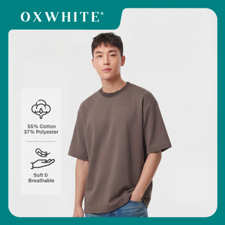 Oxwhite Men Casual Urban Oversized Cotton Tee