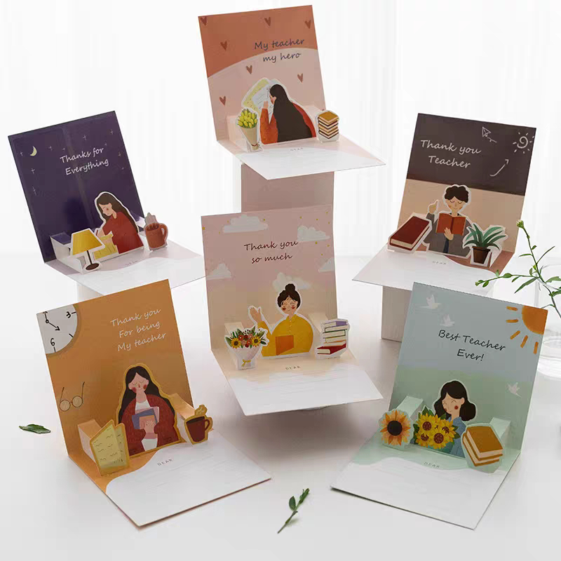 Eatie Kiddie 3D Popup วันครูขอบคุณการ์ด 11X11CM พร้อมซองจดหมาย I Kad Ucapan Hari Guru