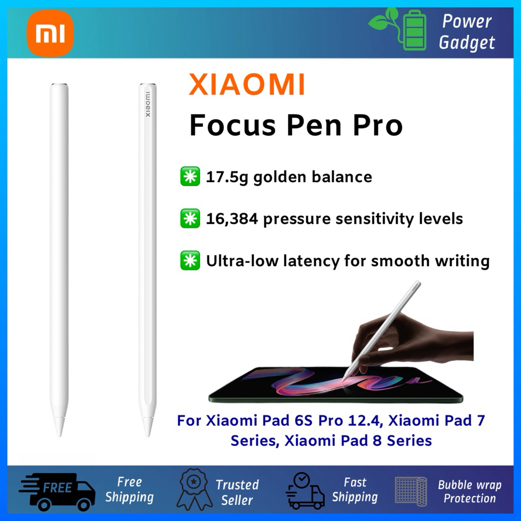 XIAOMI Focus Pen Pro สําหรับ Xiaomi Pad 7 & 8 Series, Xiaomi Pad 6S Pro 12.4 แบบบูรณาการ Buttonless 