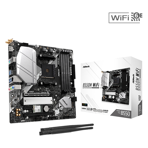 ASROCK B550M WIFI mATX เมนบอร์ด/ซ็อกเก็ต AM4 และ DDR4