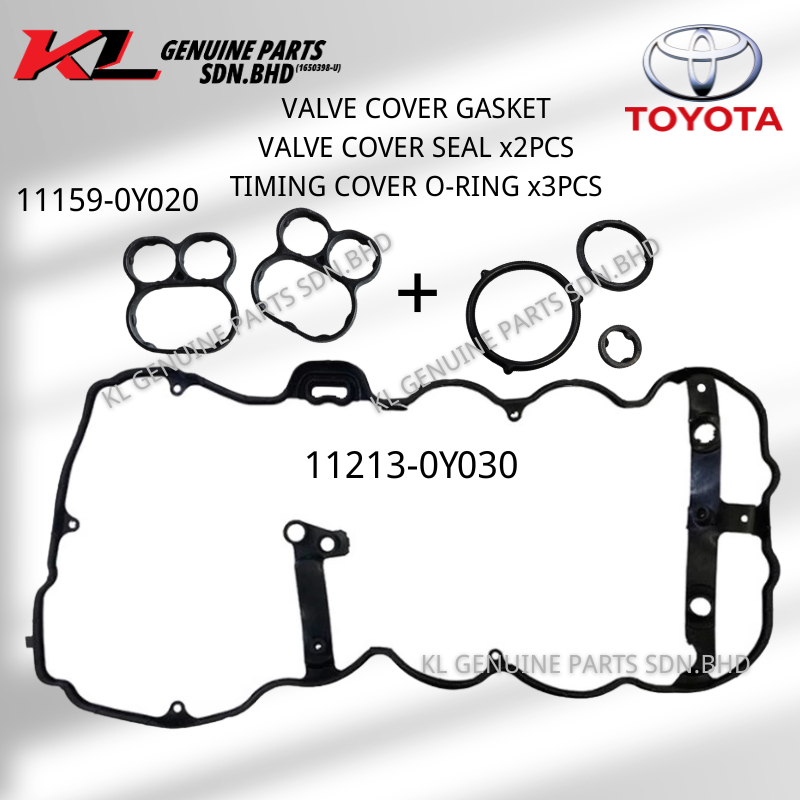 TOYOTA VIOS YARIS AVANZA ARUZ VALVA COVER GASKET 11213-0Y030 CAM SEAL 1159-Y020 TIMING COVER O-RING 