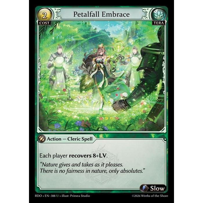 💥 Grand Archive TCG | Petalfall Embrace (U) | EN-388 การ์ดเดี่ยว RDO