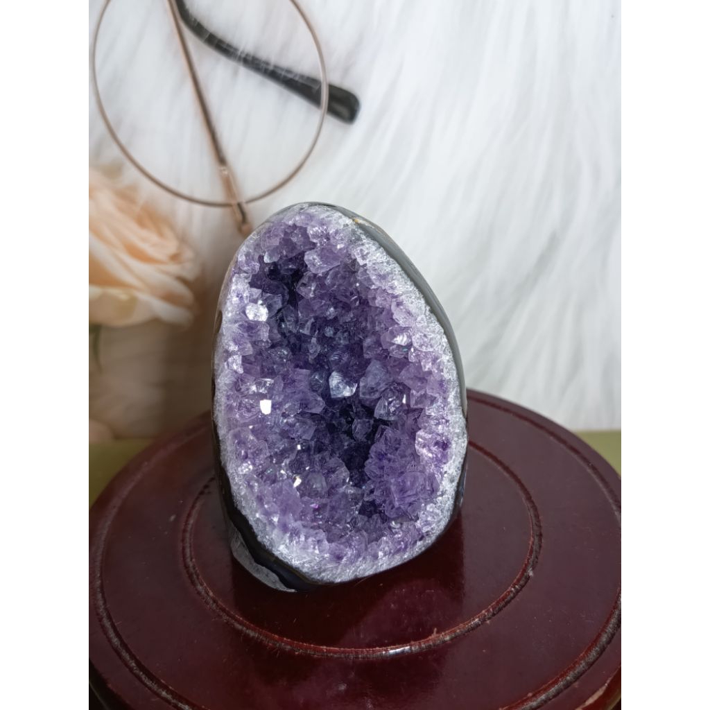 Von 77 geode คริสตัลอเมทิสต์ธรรมชาติ