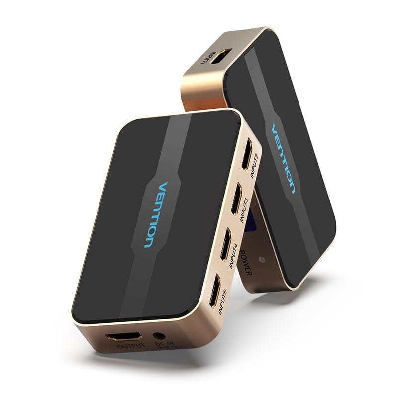 Vention 5 In 1 Out HDMI Switcher Black 4K30Hz