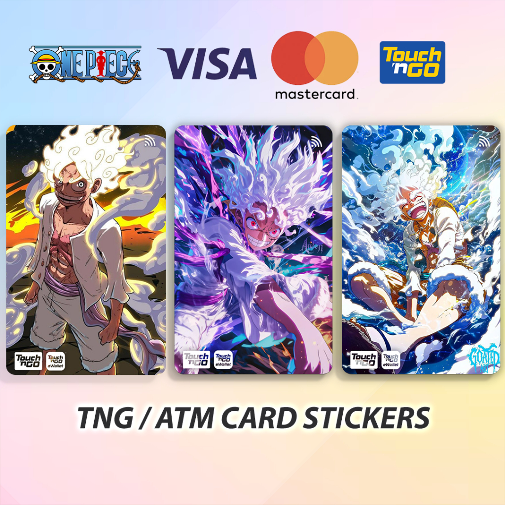 One Piece Gear 5 Luffy - สติ๊กเกอร์ Touch n Go TnG Skincard สําหรับ TnG / ATM / บัตรเครดิต / การ์ดกา