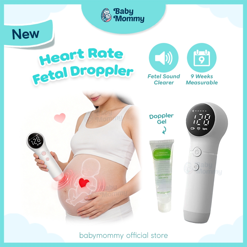 เบบี้มัมมี👶Doppler ทารกในครรภ์ Doppler Heart Rate อุปกรณ์ตรวจสอบเด็กหญิงตั้งครรภ์ Degupan Bayi