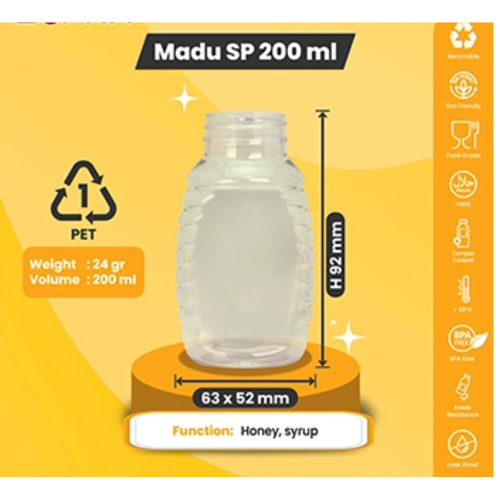 SP ขวดน้ําผึ้ง ขวดน้ําผึ้ง tj ขนาดใหญ่ 200 มล