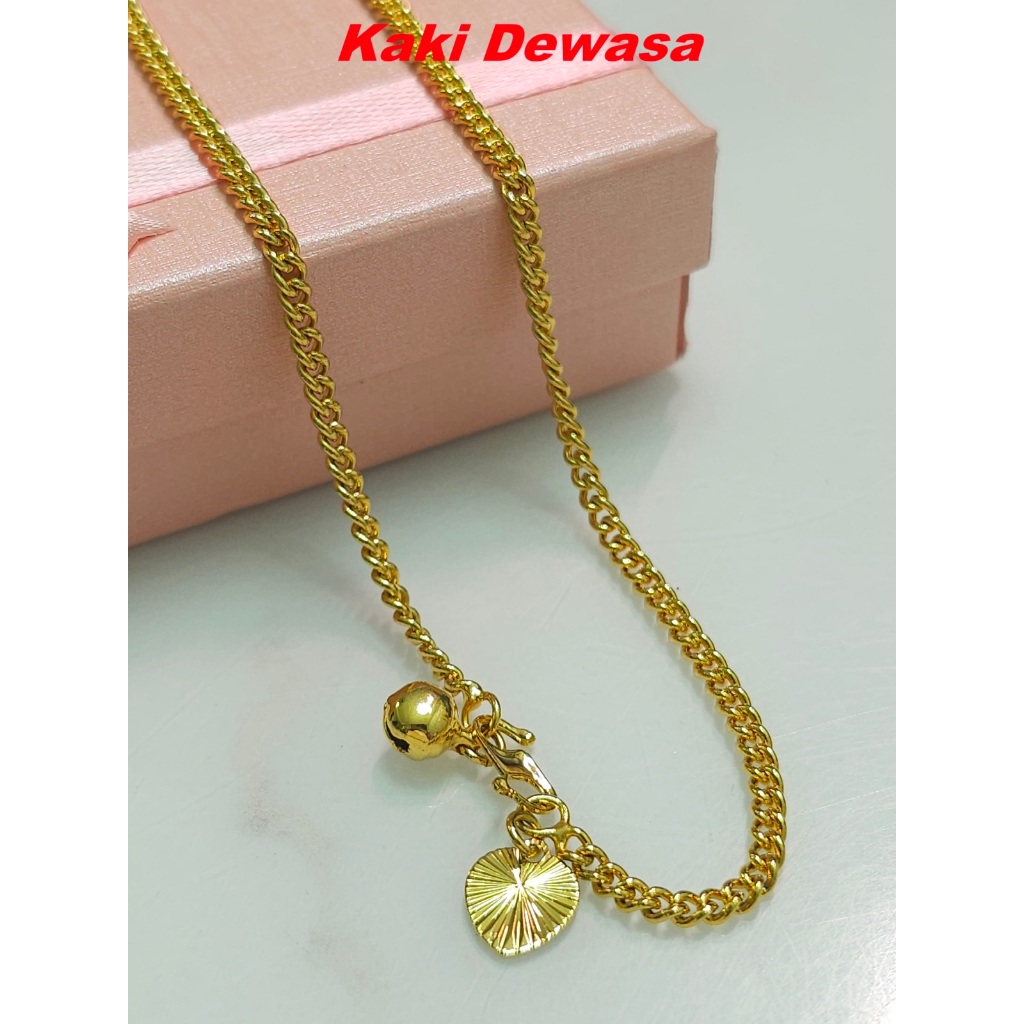 Emas Korea Lipan Gelang Kaki Rantai Kaki ผู้ใหญ่ / กําไลข้อเท้าชุบทองสําหรับสุภาพสตรีผู้หญิง