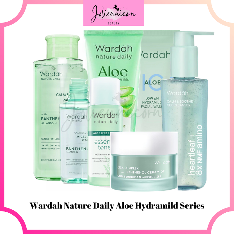 Wardah Nature Daily Aloe Hydramild Multifunction Gel/ Wash/ Wardah Aloe Moisturizer Cream/ Wardah Al
