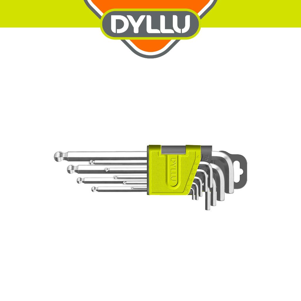 DYLLU Ball Point Hex Key Set (9 ชิ้น x 1.5 มม./2 มม./2.5 มม./3 มม./4 มม./5 มม./6 มม./8 มม./10 มม.) D