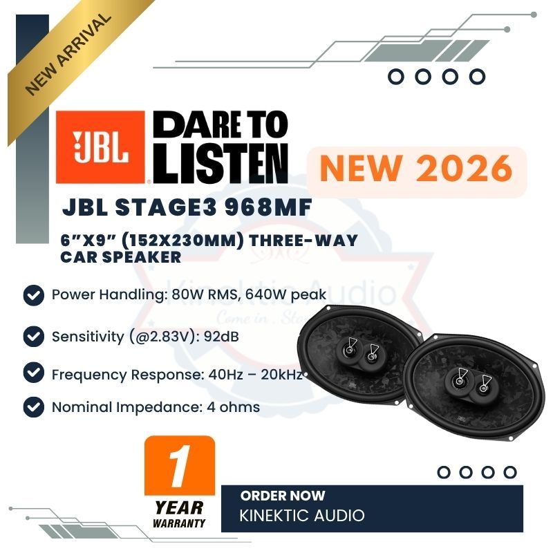 (ใหม่ 2026)JBL STAGE3 968MF - 6x9 (152x230mm) ลําโพงติดรถยนต์สามทาง/ลําโพง kereta