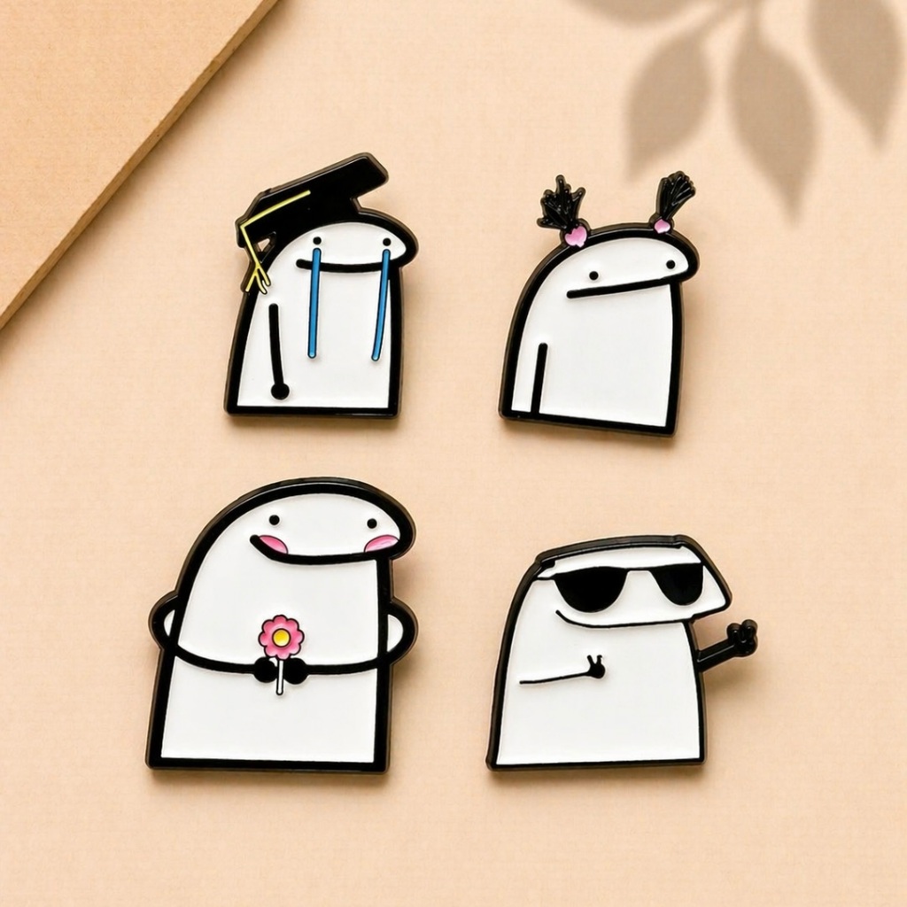 Pingo ʀᴇᴀᴅ SᴛᴏᴄOOOO น่ารักเคลือบ Pin Minimalist เข็มกลัด Badge Sad Internet Meme Flork