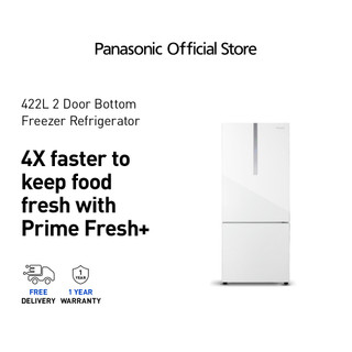 Panasonic NR-BX421 2-Door Bottom Freezer Refrigerator Glass Door Series (422L) NR-BX421WGWM HA5