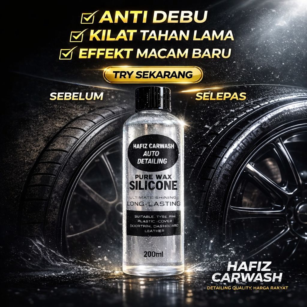 ทนทาน Silicone Tyre Polish / Silicone Tyre wax / Tyre Shine 200ML