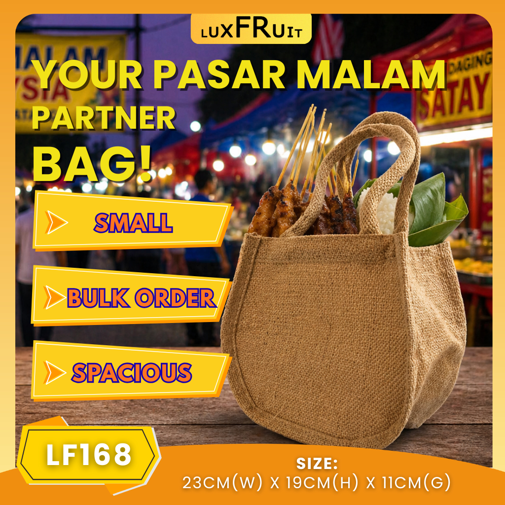 LF168 กระเป๋าปอกระเจาขนาดเล็กกะทัดรัด | ด้านล่างครึ่งดวงจันทร์ | กระเป๋าโท้ตอีโค่ | กระเป๋าช้อปปิ้ง 