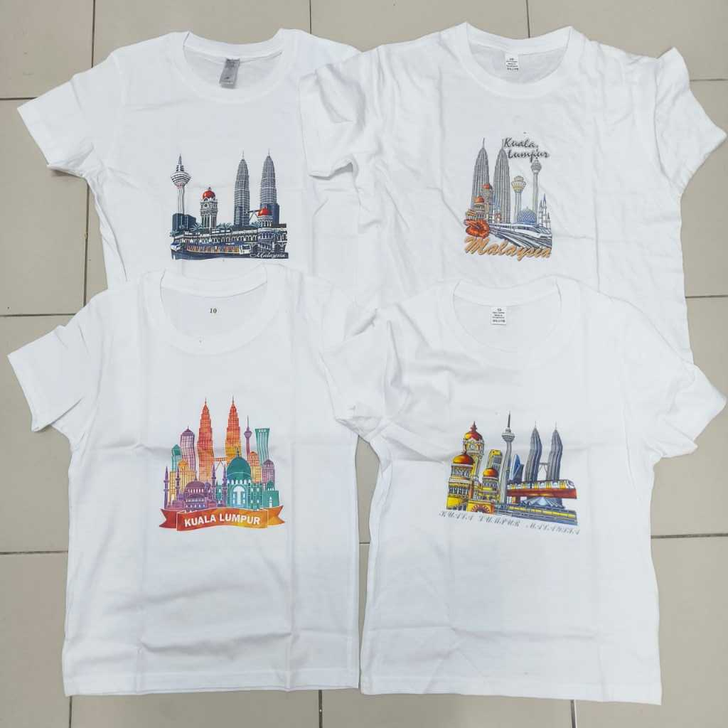 เสื้อยืดผู้ใหญ่ klcc พร้อมเด็กชาย ผ้าคอตตอน 100%