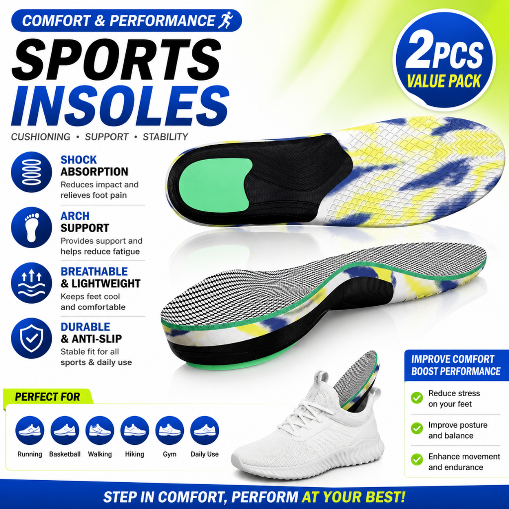 กีฬา Insoles Orthopedic Insole Arch Support Insoles เบาะรองเท้าสําหรับเท้าแบน Plantar Fasciitis บรรเ