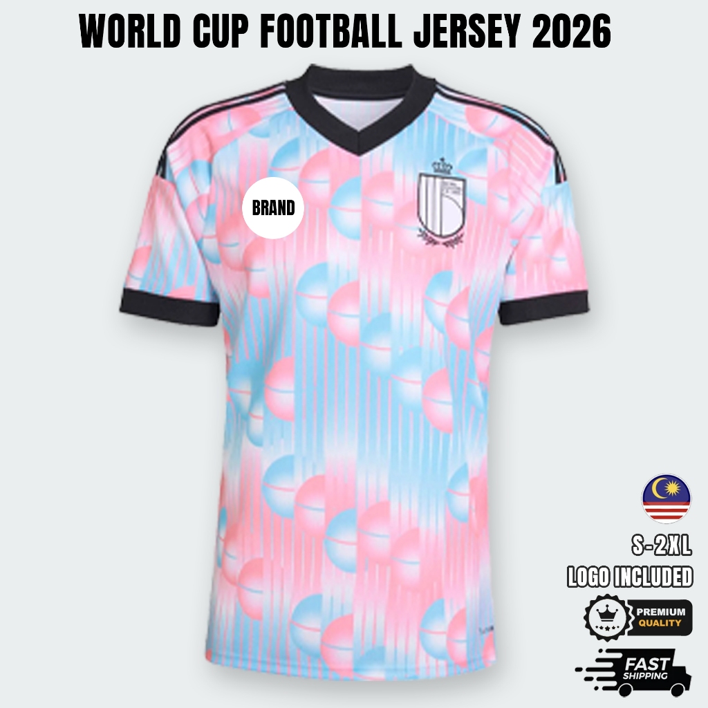 (เกรดที่ดีที่สุด)Belgium_Away 2026 World cup 3rd Third Kit Football Jersey Fan Bola Jersi Kualiti