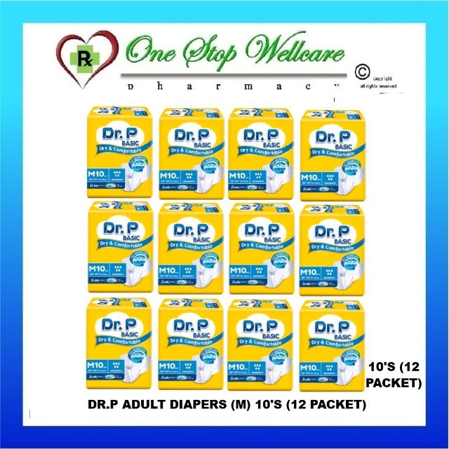 DR.P ADULT DIAPERS (M) 10S (12 แพ็ค)