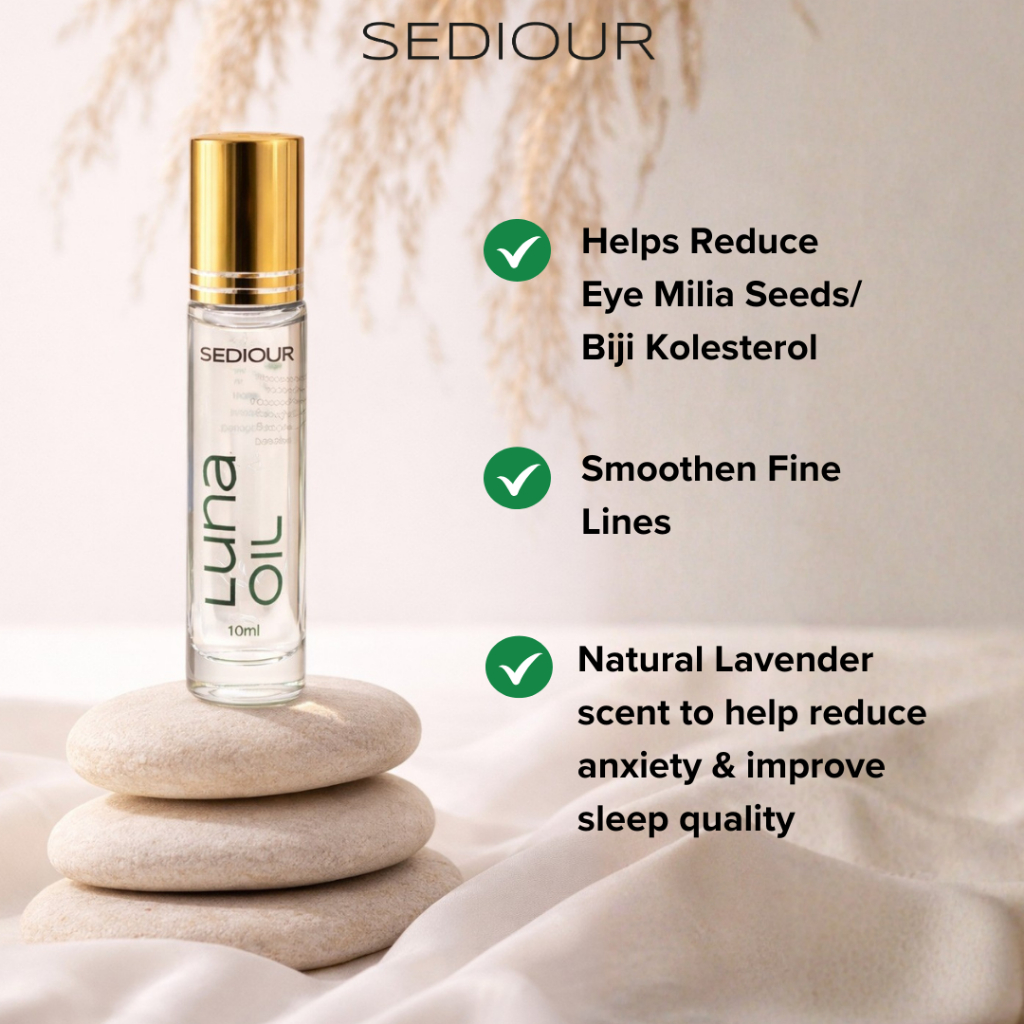SEDIOUR Organic Luna Oil (10ml) Brightening Eye Care Sweet Almond Oil, Castor Oil & Lavender ลดความห