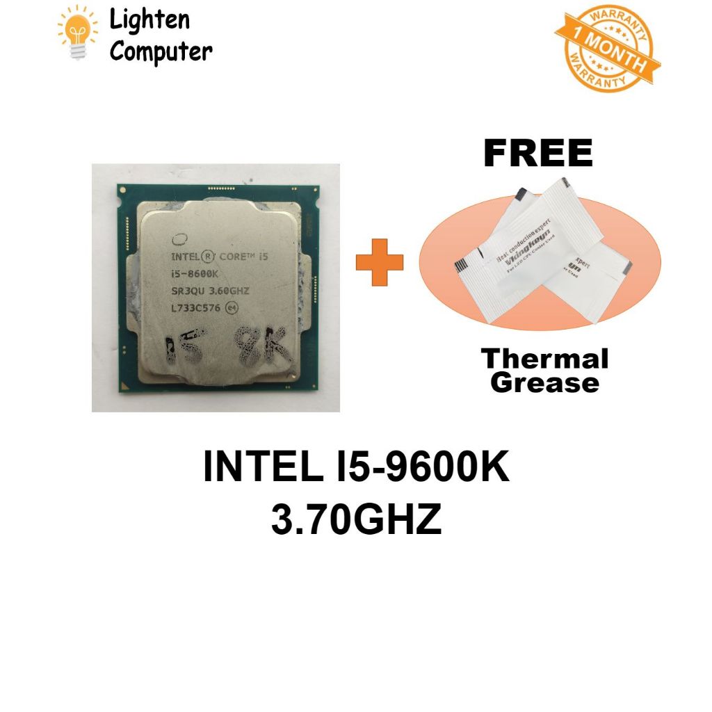 USED INTEL CORE i5 9600K PROCESSOR 3.70GHZ | เกลียว 6 แกน 6 | 95W | แอลจีเอ 1151 | I5 9600K