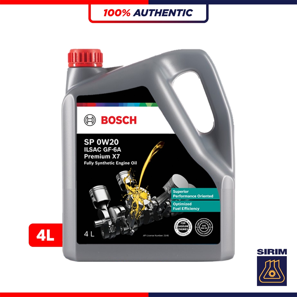 BOSCH PREMIUM X7 0W20 SP GF6A น้ํามันเครื่องสังเคราะห์แท้ (4L) SIRIM